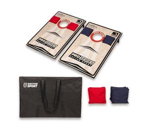 Dr Sport - Cornhole Pro - 90 x 60cm (2 x 3 Foot) Double Board Set - 2 x Wood Cornhole Boards with Carry Handles - 8 x Regulation Size & Weight Bean Bags plus Canvas Carry Bag