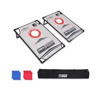 Dr Sport - Travel Cornhole - 90 x 60cm (2 x 3 Foot) Plastic Double Board Set - 2 x Fabric Cornhole Boards with PVC Frames - 8 x Regulation Size Bean Bags plus Canvas Carry Bag - good everywhere