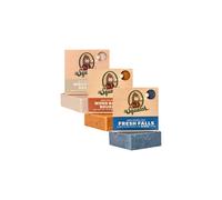 Dr. Squatch All Natural Bar Soap for Men, 3 Bar Variety Pack, Wood Barrel Bourbon, Fresh Falls, Birchwood Breeze - Natural Men's Bar Soap
