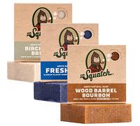 Dr. Squatch All Natural Soap Bar for Men, 3 Bar Variety Pack - Birchwood Breeze, Fresh Falls, Wood Barrel Bourbon