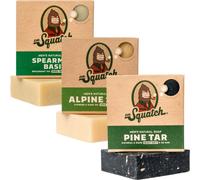 Dr. Squatch All Natural Soap Bar for Men, 3 Bar Variety Pack, Pine Tar, Alpine Sage and Spearmint Basil