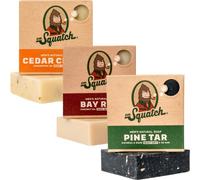 Dr. Squatch All Natural Soap Bar for Men, 3 Bar Variety Pack, Pine Tar, Cedar Citrus and Bay Rum