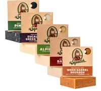 Dr. Squatch All Natural Soap Bar for Men, 5 Bar Variety Pack - Alpine Sage, Bay Rum, Pine Tar, Eucalyptus Greek Yogurt, Wood Barrel Bourbon