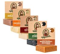 Dr. Squatch All Natural Soap Bar for Men, 5 Bar Variety Pack - Bay Rum, Cedar Citrus, Wood Barrel Bourbon, Gold Moss and Pine Tar