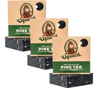 Dr. Squatch All Natural Soap Bar for Men with Heavy Grit, 3 Pack, Pine Tar