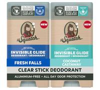 Dr. Squatch Invisible Glide Natural Deodorant Men, Aluminium Free (2-Pack) | All Day Odour Protection, Smooth Glide, No Stains, Men’s Deodorant Stick (Fresh Falls & Coconut Castaway)