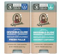 Dr. Squatch Invisible Glide Natural Deodorant - Smooth Glide with No Stains - Aluminum Free + Dermatologically-Tested Formula Suits Sensitive Skin - Fresh Falls + Coconut Castaway (2.65 oz, 2-Pack)