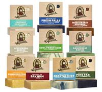 Dr. Squatch Men's Soap Bar Gift Set 10 Bars - Coconut Castaways, Fresh Falls, Wood Barrel Bourbon, Birchwood Breeze, Cool Fresh Aloe, Rainforest Rapids, Summer Citrus, Coastal Mist, Pine Tar, Bay Rum