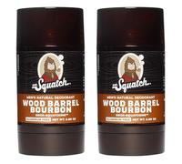 Dr. Squatch Natural Deodorant for Men 2 Pack Wood Barrel Bourbon - Odor-Squatching Men's Deodorant Aluminum Free (2.65 oz, 2 Pack)