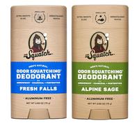 Dr. Squatch Natural Deodorant for Men - Odor-Squatching Men's Deodorant Aluminum Free - Alpine Sage + Fresh Falls (2 Pack)