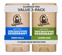 Dr. Squatch Natural Deodorant for Men - Odor-Squatching Men's Deodorant Aluminum Free - Alpine Sage + Fresh Falls (2 Pack)