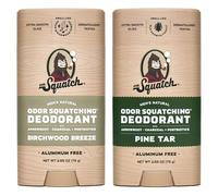 Dr. Squatch Natural Deodorant for Men - Odor-Squatching Men's Deodorant Aluminum Free - Pine Tar + Birchwood Breeze (2 Pack)