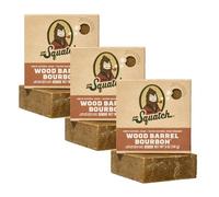 Dr. Squatch Natural Men’s Bar Soap - Cold Process Body Soap Bar with Natural Oils - Gifts for Men - Wood Barrel Bourbon (142g, 3 pack)