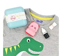 Dr. Stamp - Personalised Custom Name Stamper for Kids Clothes, School Uniforms, Care Homes, Daycare, Nursery. Washable Ink, No Come Off Sticky Name Labels in The Wash! (Pink)