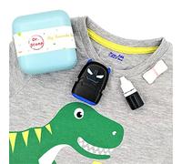 Dr. Stamp - Personalised Custom Name Stamper for Kids Clothes, School Uniforms, Daycare, Nursery. Washable Ink, No Come Off Stick Sticky Labels in Wash!(Black)