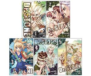 Dr. STONE, Vol. 1-5 Books Collection set by Riichiro Inagaki, Boichi
