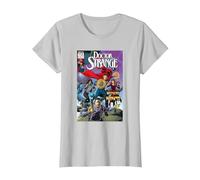 Dr Strange Comic Circles T-Shirt, Women, Silver Grey, Small