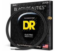 DR Strings BKB-45 BLACK BEAUTIES - BLACK Coloured Bass Strings: Mediu