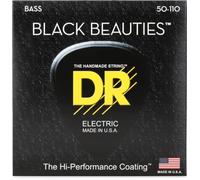 DR Strings BLACK BEAUTIES™ - BLACK Coloured Bass Strings: Heavy 50-110 | K3 coating, durable, corrosion protection, strong sound, made in the USA