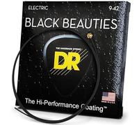 DR Strings BLACK BEAUTIES™ - BLACK Coloured Electric Guitar Strings: Light 9-42