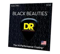 DR Strings Electric Guitar Strings, Black Beauties - Black Coated, 12-52 (BKE-12)