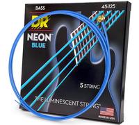 DR Strings HI-DEF NEON™ - BLUE coloured Bass Strings: 5-String Medium 45-125