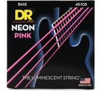 DR Strings HI-DEF NEON™ - PINK coloured Bass Strings: Medium 45-105