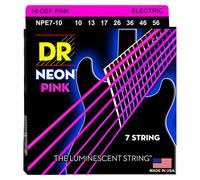 DR Strings HI-DEF NEON PINK Series 7 String Electric Guitar Strings - Medium 10-56