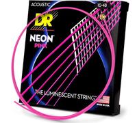 DR Strings HI-DEF NEON Pink Series Acoustic Guitar Strings - Xtra Light 10-48