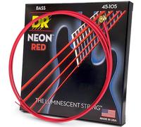 DR Strings HI-DEF NEON™ - RED coloured Bass Strings: Medium 45-105