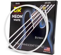 DR Strings HI-DEF NEON™ - WHITE coloured Bass Strings: 5-String Medium 45-125