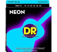 DR Strings NBA10 10-48 Lite Set Handmade Neon Hi-Def Blue Coated Acoustic Strings