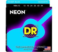 DR Strings NBA12 12-54 Medium Set Handmade Neon Hi-Def Blue Coated Acoustic Strings