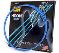 DR Strings NBB40 40-100 Lite Set Handmade Neon Hi-Def Blue Coated Bass Strings