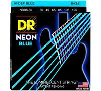 DR Strings NBB630 25-130 Medium Set Handmade Neon Hi-Def Blue Coated 6-String Bass Strings