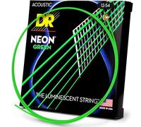 DR Strings NGA12 12-54 Medium Set Handmade Neon Hi-Def Green Coated Acoustic Strings