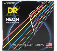 DR Strings NMCA-11 DR NEON Acoustic Strings, Custom Lite, Multi-Color, Full size 4/4