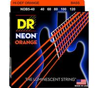 DR Strings NOB5-40 Nickel Coated Bass Guitar Strings, Light
