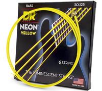DR Strings NYB630 30-125 Medium Set Handmade Neon Hi-Def Yellow Coated 6-String Bass Strings