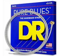 DR Strings PB545 45-125 Medium Set Handmade Pure Blues Coated 5-String Bass Strings, PB5-45