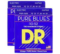 DR Strings PHR-10/52 Pure Blues Electric Guitar Strings Big & Heavy 10-52 2 Pack Bundle