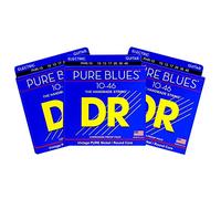 DR Strings PHR-10 Medium Pure Blues Pure Nickel Electric Guitar Strings 3-Pack