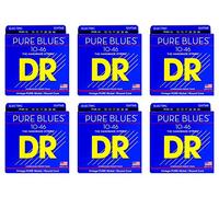 DR Strings PHR-10 Medium Pure Blues Pure Nickel Electric Guitar Strings 6-Pack