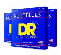 DR Strings PHR-10 Pure Blues - Electric Guitar Strings, 10-46, 3-Pack