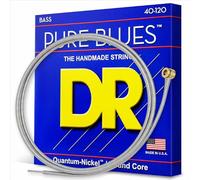 DR Strings Pure Blues (PB5-40) - Electric Bass Strings, 5-String Set, Quantum Nickel, Round Core, Light 40-120 - Handmade in USA