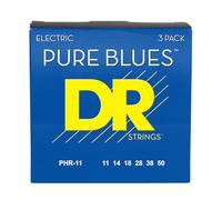 DR Pure Blues Reinnickel Electric Guitar Strings 3 Pack - Heavy 11-50 - Vintage Warm Tone Smooth Feel