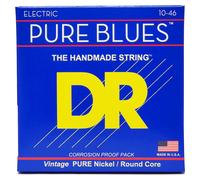 DR Strings PURE BLUES Pure Nickel 10-46 Electric Guitar Strings, Medium