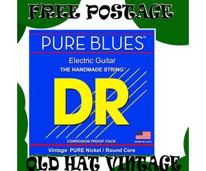 DR Strings "PURE BLUES" Pure Nickel 9-42 Electric Guitar Strings Light