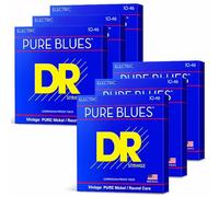 DR Strings PURE BLUES™ - Pure Nickel Electric Guitar Strings: Medium 10-46 - 6 Pack