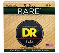 DR Strings Rare Phosphor Bronze Acoustic Guitar Strings, Light 12-54, 3-Pack (RPM-12-3PK)